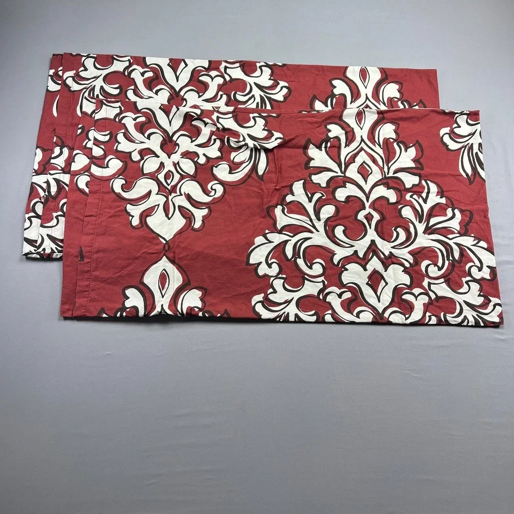 Set Of 2 Charter Club King Pillow Shams Multicolor Damask Print Bedding Decor